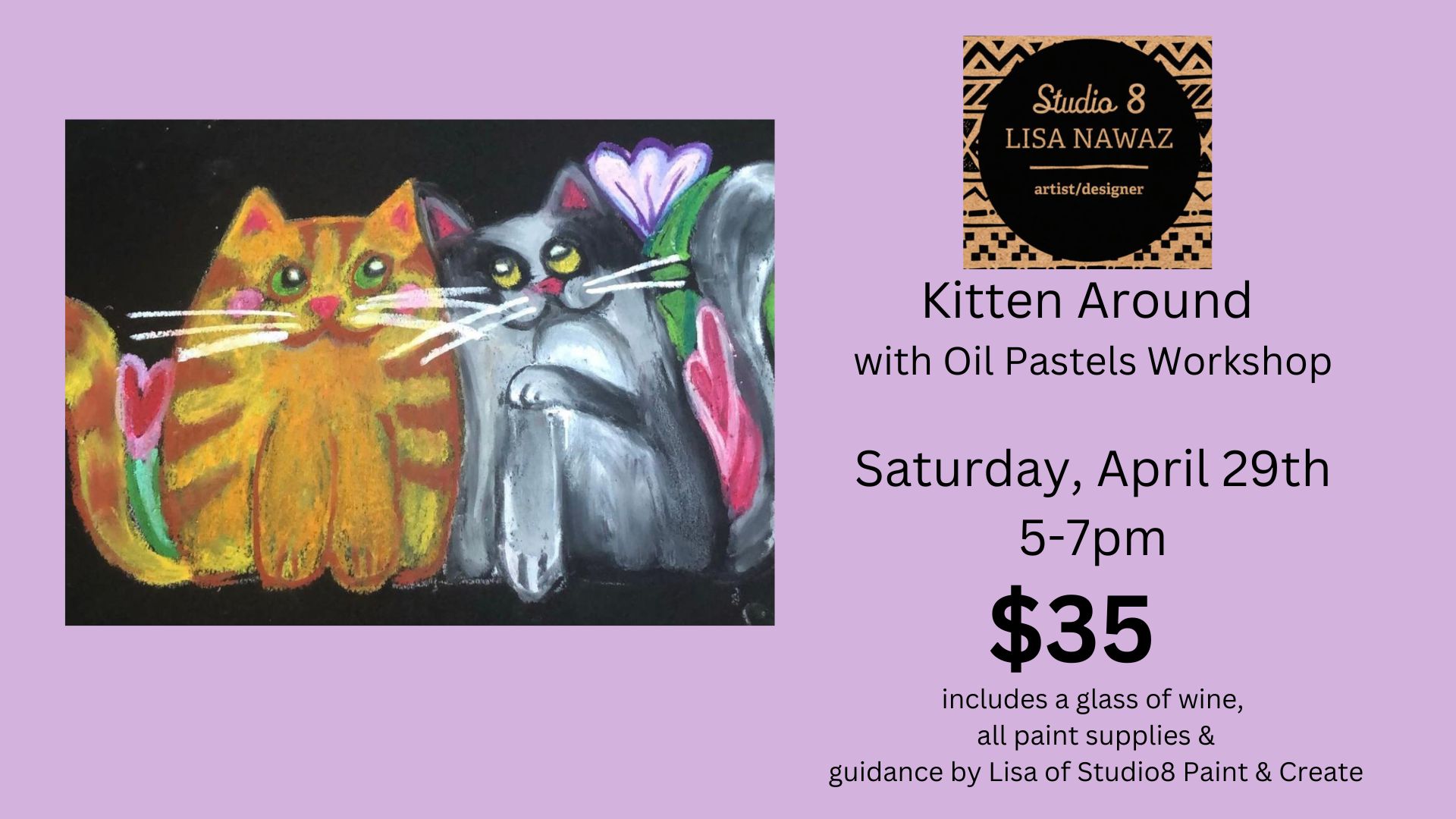 Kitten Around with Oil Pastels Workshop