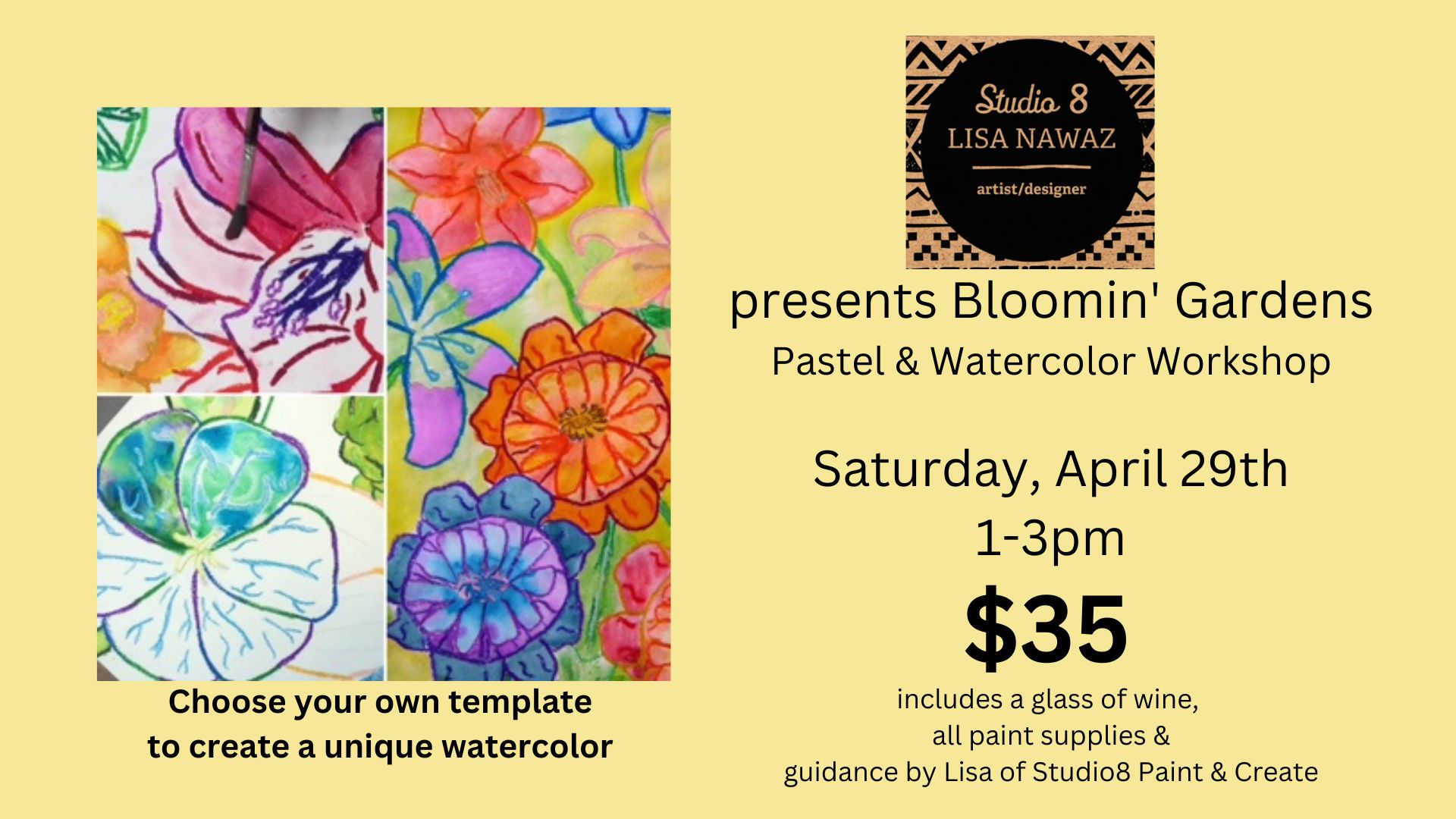 Bloomin’ Gardens Pastel & Watercolor Workshop