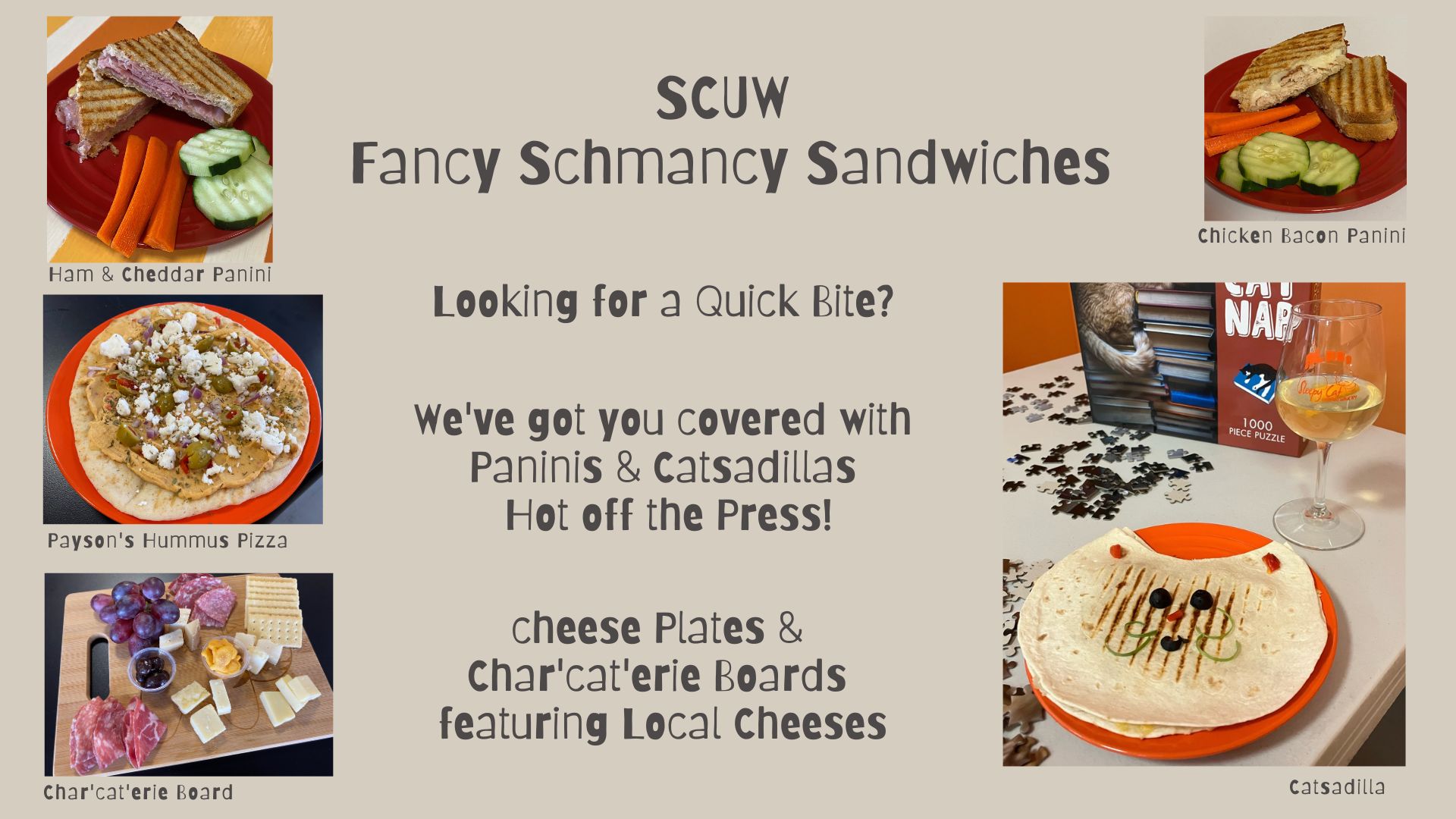 SCUW Fancy Schmancy Sandwiches